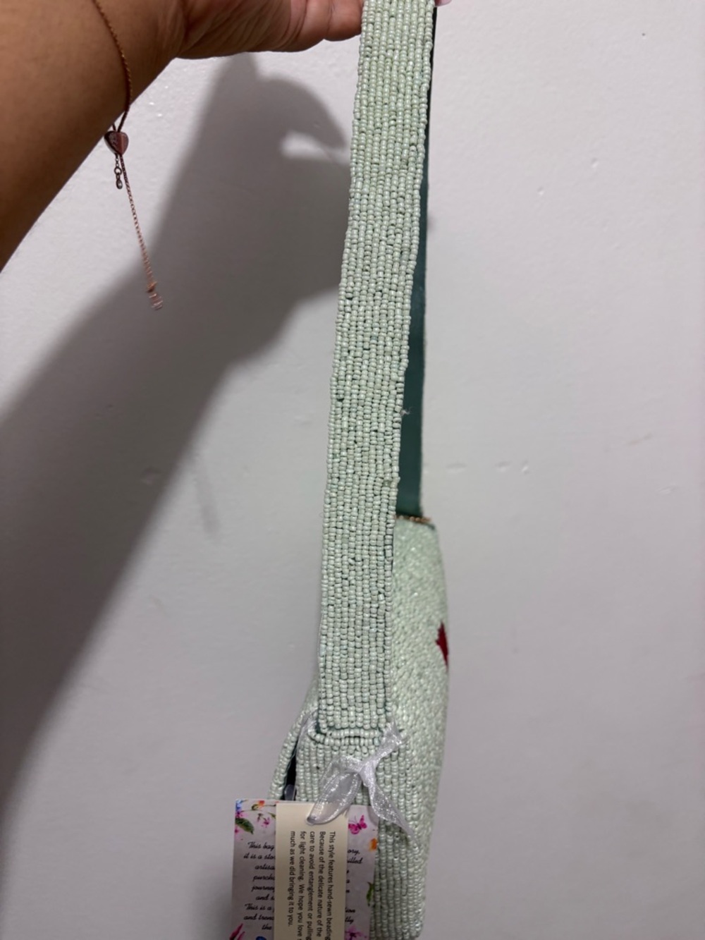 Beaded Pink Golf Cart Shoulder Bag - Picture 5 of 5